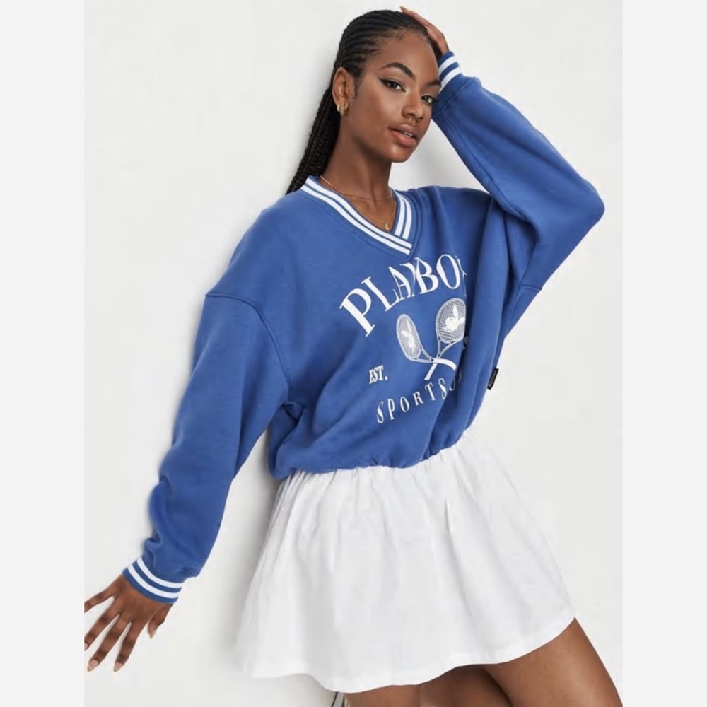 PlayboyxMissguided Navy Tennis Dress